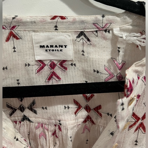 NWOT Isabel Marant Etoile pink white print blouse - Picture 6 of 9